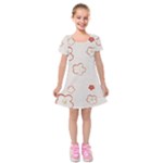 Floral Pattern Kids  Short Sleeve Velvet Dress