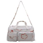 Floral Pattern Sports Gym Duffle Bag with Shoe Compartment