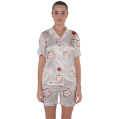 Satin Short Sleeve Pajamas Set 