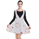 Floral Pattern Plunge Pinafore Dress