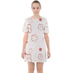 Floral Pattern Sixties Short Sleeve Mini Dress