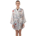 Floral Pattern Long Sleeve Satin Kimono