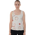 Floral Pattern Velvet Tank Top