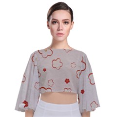 Tie Back Butterfly Sleeve Chiffon Top 