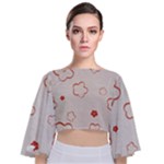 Floral Pattern Tie Back Butterfly Sleeve Chiffon Top