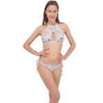 Floral Pattern Cross Front Halter Bikini Set