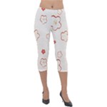 Floral Pattern Lightweight Velour Capri Leggings 