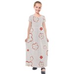 Floral Pattern Kids  Short Sleeve Maxi Dress