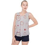 Floral Pattern Bubble Hem Chiffon Tank Top