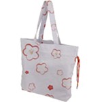 Floral Pattern Drawstring Tote Bag