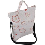 Floral Pattern Fold Over Handle Tote Bag