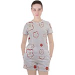 Floral Pattern Women s T-Shirt and Shorts Set