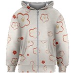 Floral Pattern Kids  Zipper Hoodie Without Drawstring