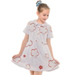 Floral Pattern Kids  Short Sleeve Shirt Dress