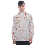 Floral Pattern Men s Front Pocket Pullover Windbreaker