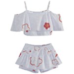 Floral Pattern Kids  Off Shoulder Skirt Bikini