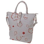 Floral Pattern Buckle Top Tote Bag