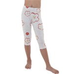 Floral Pattern Kids  Lightweight Velour Capri Leggings 