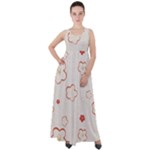 Floral Pattern Empire Waist Velour Maxi Dress