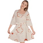 Floral Pattern Velour Kimono Dress