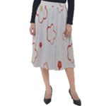 Floral Pattern Classic Velour Midi Skirt 