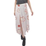 Floral Pattern Velour Split Maxi Skirt