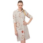 Floral Pattern Long Sleeve Mini Shirt Dress