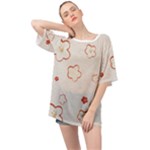 Floral Pattern Oversized Chiffon Top