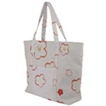 Floral Pattern Zip Up Canvas Bag