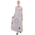 Floral Pattern Half Sleeves Maxi Dress