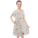 Floral Pattern Kids  Cut Out Shoulders Chiffon Dress