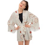 Floral Pattern Long Sleeve Kimono