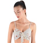 Floral Pattern Woven Tie Front Bralet