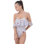 Floral Pattern Drape Piece Swimsuit