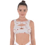 Floral Pattern Bandaged Up Bikini Top