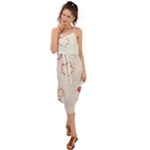 Floral Pattern Waist Tie Cover Up Chiffon Dress