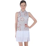 Floral Pattern Women s Sleeveless Polo T-Shirt