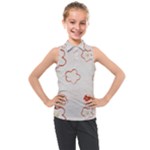 Floral Pattern Kids  Sleeveless Polo T-Shirt