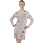 Floral Pattern Long Sleeve Hoodie Dress