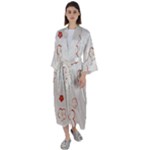 Floral Pattern Maxi Satin Kimono