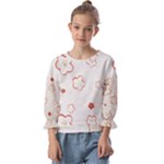 Floral Pattern Kids  Cuff Sleeve Top