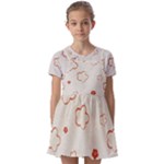 Floral Pattern Kids  Short Sleeve Pinafore Style Dress