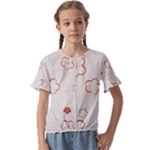 Floral Pattern Kids  Cuff Sleeve Scrunch Bottom T-Shirt