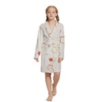 Floral Pattern Kids  Long Sleeve Velvet Lounge Robe