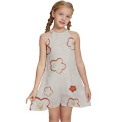 Kids  Halter Collar Waist Tie Chiffon Dress 