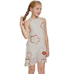 Kids  Halter Collar Waist Tie Chiffon Dress 