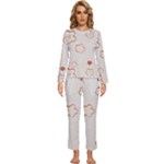 Floral Pattern Womens  Long Sleeve Lightweight Pajamas Set