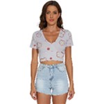 Floral Pattern V-Neck Crop Top