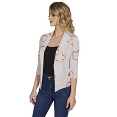 Women s Draped Front 3/4 Sleeve Shawl Collar Jacket 