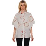 Floral Pattern Women s Batwing Button Up Shirt